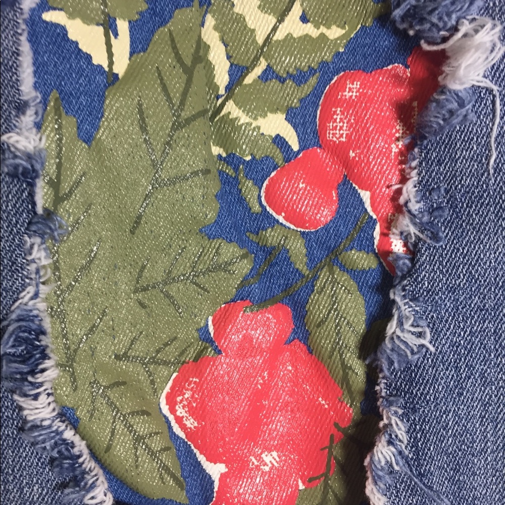 Vip Distressed Painted Patch Patched Straight Leg… - image 4